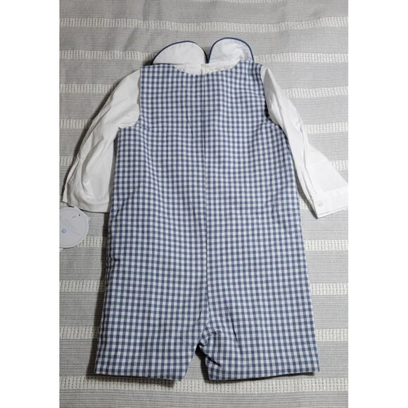 Edgehill Collection Baby Boys Blue Gingham Peter Pan Romper 24 Months NWT - Picture 2 of 10
